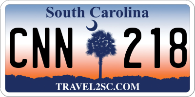 SC license plate CNN218