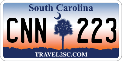 SC license plate CNN223