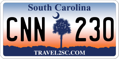 SC license plate CNN230