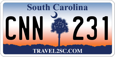 SC license plate CNN231