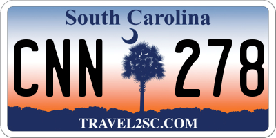 SC license plate CNN278