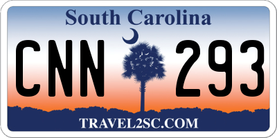 SC license plate CNN293