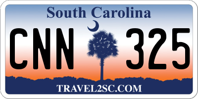 SC license plate CNN325