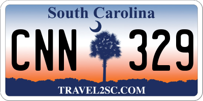 SC license plate CNN329