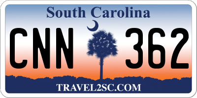 SC license plate CNN362