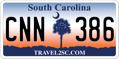 SC license plate CNN386
