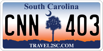 SC license plate CNN403