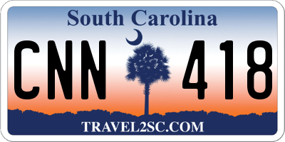 SC license plate CNN418