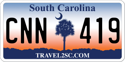 SC license plate CNN419
