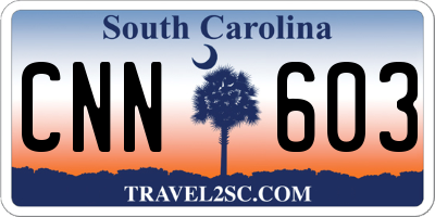 SC license plate CNN603