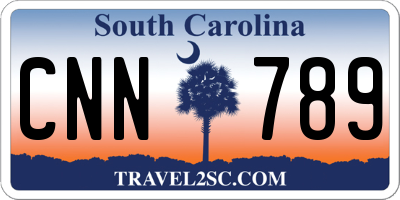 SC license plate CNN789