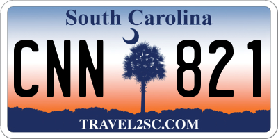 SC license plate CNN821