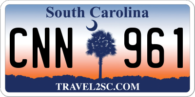 SC license plate CNN961