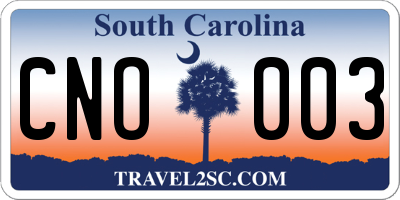 SC license plate CNO003