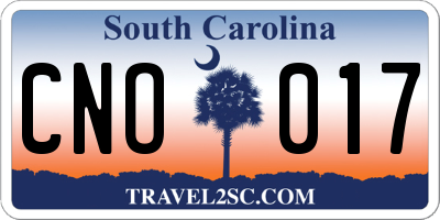 SC license plate CNO017