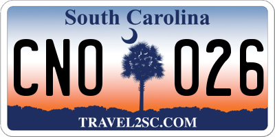 SC license plate CNO026