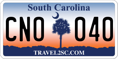 SC license plate CNO040