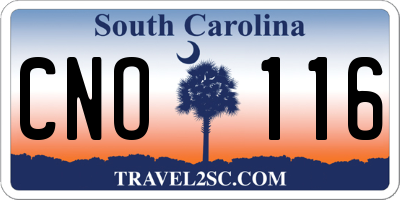 SC license plate CNO116