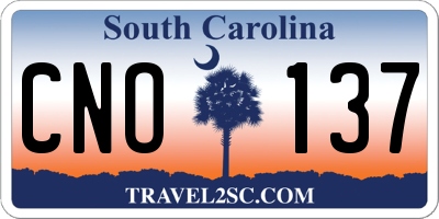 SC license plate CNO137