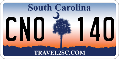 SC license plate CNO140