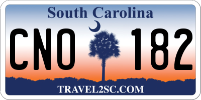 SC license plate CNO182