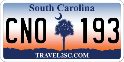 SC license plate CNO193