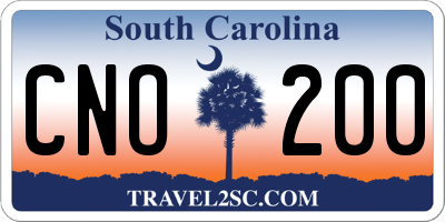 SC license plate CNO200