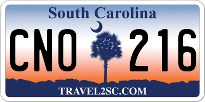 SC license plate CNO216