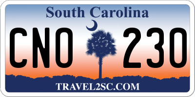SC license plate CNO230