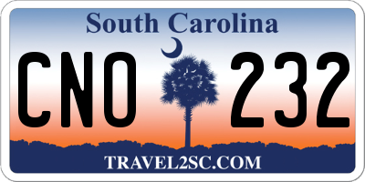 SC license plate CNO232