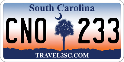 SC license plate CNO233