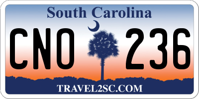 SC license plate CNO236