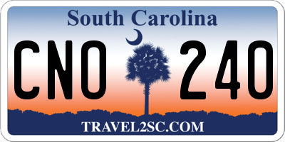 SC license plate CNO240