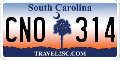 SC license plate CNO314
