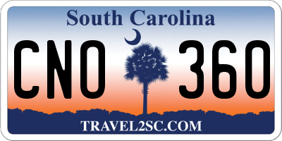 SC license plate CNO360