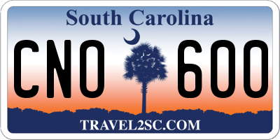 SC license plate CNO600