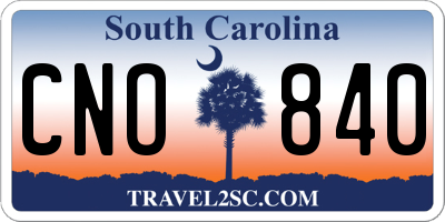 SC license plate CNO840
