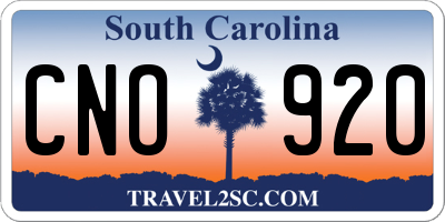SC license plate CNO920