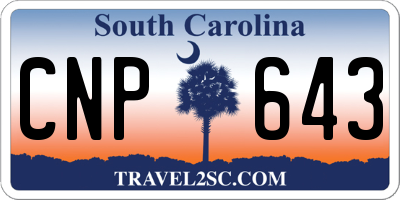 SC license plate CNP643