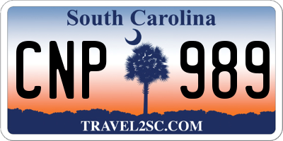 SC license plate CNP989