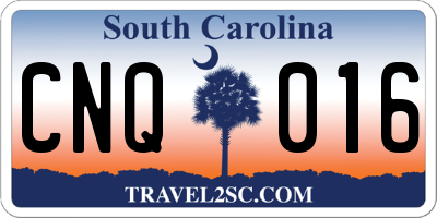 SC license plate CNQ016