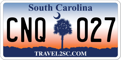 SC license plate CNQ027