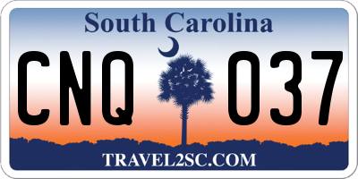 SC license plate CNQ037