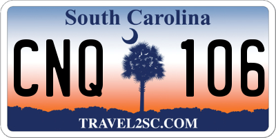 SC license plate CNQ106