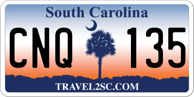 SC license plate CNQ135