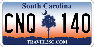 SC license plate CNQ140