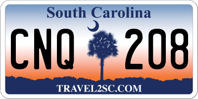 SC license plate CNQ208