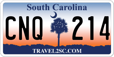 SC license plate CNQ214