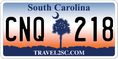SC license plate CNQ218