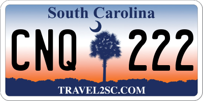 SC license plate CNQ222